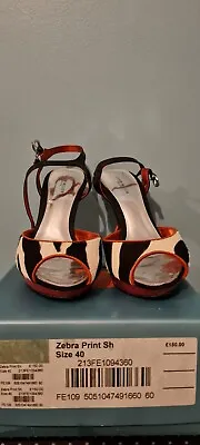 Zebra Print Karen Millen Platform Sandals Heels 40 RRP £150 Spring Summer Sexy • £80