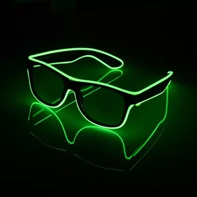 LED Light Up Glow Neon Glasses | Flashing Party Glasses Shades Night Disco Rave • £2.95