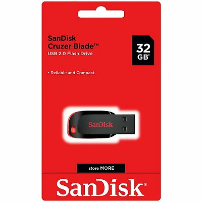 SanDisk Cruzer Blade 32GB USB 2.0 Flash Drive Thumb Memory Stick Pen SCDZ50 32G • $5.75