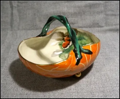Vintage Noritake Art Deco Orange Luster Basket With Chestnut Design #A1958 • $24.99