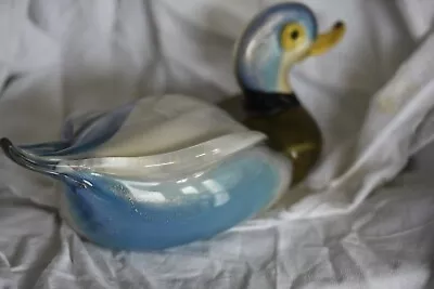 Finely Crafted Formia Murano Italian Large Silver Flecked Art Glass Duck 32cms • £199.99