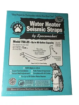 Bear Claw Sealed Hot Water Heater Seismic Straps By Spacemaker Up To 80 Gallon • $12