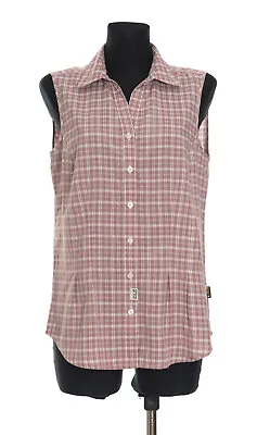 JACK WOLFSKIN Women's Checked Sleeveless Tongari Shirt Size Medium • £19.99