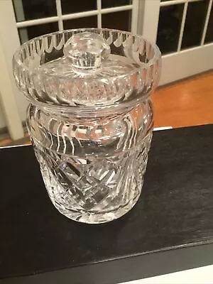 Waterford Crystal Honey Pot Jam Jar W/ Lid Cut Glass Vintage • $34.95