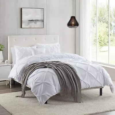 Down Alternative Comforter Set - 3 Piece Pinch Pleat Style Comforter With Shams • $55.99