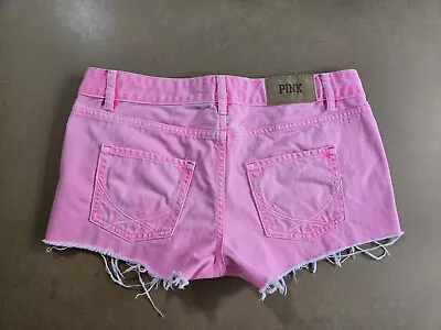 PINK VICTORIA'S SECRET Mini Denim Pink Shorts Size-8 • $14.85