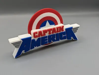 Captain America Logo With Shield - 3D Printed For Desk Mounting. • £10