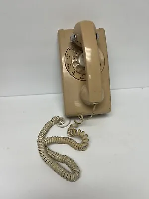 Vintage Western Electric Bell System Beige 554BMP Rotary Dial Wall Telephone • $29