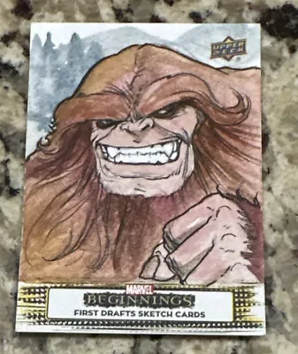 2022 Upper Deck Marvel Beginnings SASQUATCH Sketch Card By Mauro Fodra 1/1 • $149.99