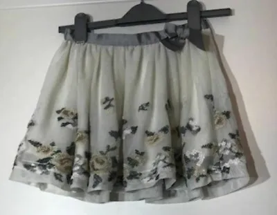 Mayoral Chic - Grey Floral Skirt - Age 7 • £6