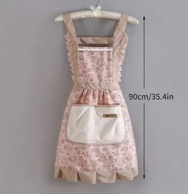 Floral Apron Kitchen Apron Partywear  Cleaning Baking Apron With Large Pockets • £6.50