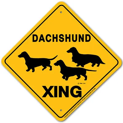 Dachshund Xing Sign Aluminum 12 In X 12 In #20452 • $24.99