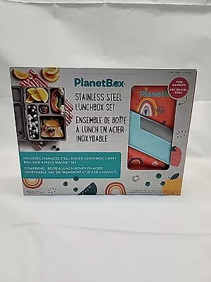 PlanetBox Rover Stainless Steel Bento Lunchbox Set - Pink Rainbow NEW! Free Ship • $47