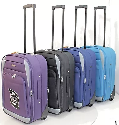 Wheeled Expandable Cabin Trolley Bag Hand Luggage Suitcase Carry On Travel Case • £16.99