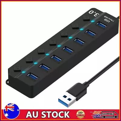 Powered USB 3.0 Hub Splitter With Individual Switches For Computer (7 Port) • $18.59