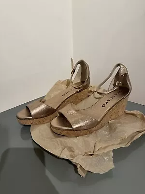 Mascaro Women’s Golden Wedge Heel Shoe - Size 40 Brand New • £12