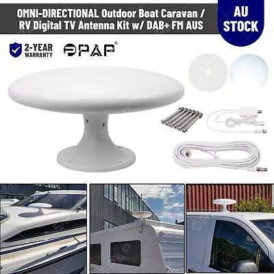 OMNI-DIRECTIONAL Outdoor Caravan / RV Digital TV Antenna Kit With DAB+ FM AU • $86