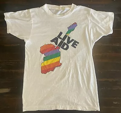 Vintage Authentic 1985 Live Aid Shirt Sz Small This Shirt Saves Lives • $50