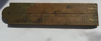 $12.52 • Buy ANTIQUE J RABONE & SONS FOLDING WOOD & BRASS 24 INCH RULE No. 1379