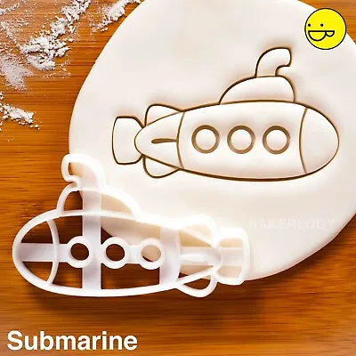 Submarine Cookie Cutter | Nautical Wedding Bon Voyage Baby Shower Biscuit • £9.76