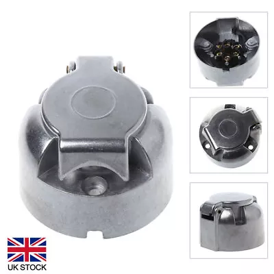 7 Pin 12Volt Round Plug Trailer Cars Caravan Wiring Light Tow Bar Towing Socket • £5.86