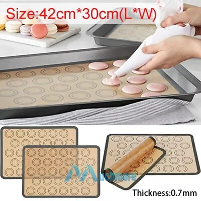 6 Sheets Silicone Baking Mat W/ Guide Lines For 30 Macaron Oven Safe Non Stick • $26.99