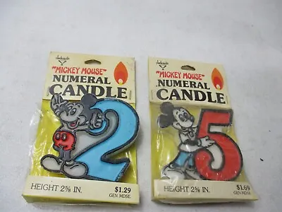 Vintage Mickey Mouse Numeral Candles Birthday Party Child Age 52 Ambassador NOS • $14.39