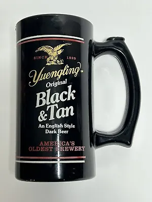 Vintage Very Rare Yuengling Black & Tan Glass Beer Tall Mug With Handle • $22.95