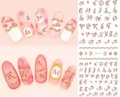 £2.14 • Buy Pink Roses Letters KISS SWEET LOVE Water Transfers Nail Art Stickers Decals UV