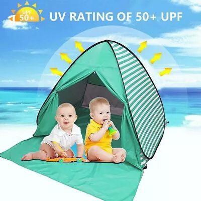 Pop Up Beach Garden Tent Shade UPF 50+ Sun Shelter Canopy Adults Baby Camping UK • £25.99