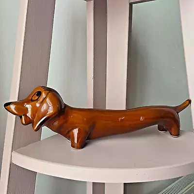 Vintage Sausage Dog Figurine Kitsch Ceramic 50s 60s Dachshund Ornament • £24.99