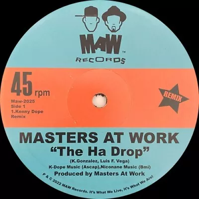 MASTERS AT WORK The Ha Drop (Remix) 12  NEW VINYL MAW Kenny Dope • $39.99