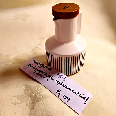 Hornsea Pottery Summertime Vinegar Oil Bottle Grey Stripe Odd Lid 1963 128 • £12