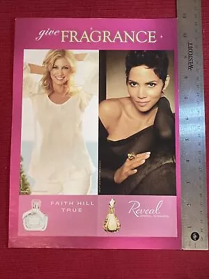 Halle Berry For Pure Orchid & Faith Hill True Fragrance 2010 Print Ad • £6.76