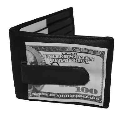 Men Leather Magnetic Front Pocket Wallet Money Clip Slim ID Credit Card Holder • $12.19