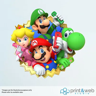 £6.99 • Buy Super Mario 64 Characters Decal Sticker Bedroom Vinyl Kids