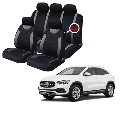 FOR Mercedes-Benz GLA-Class Black & Grey Car Seat Covers Protectors Full Set • £21.50