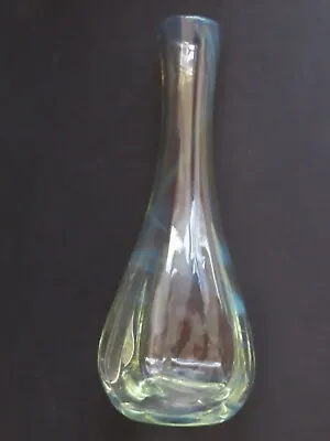 Vintage Dominick Labino Signed Light Green & Opaque Art Glass Vase  Dated 1981 • $525