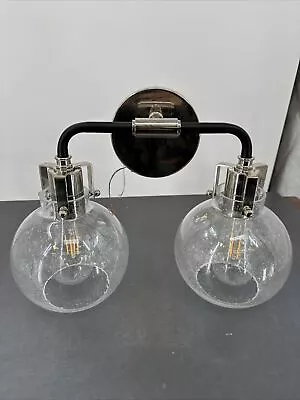 Feiss Concord BUBBLE GLASS Wall Vanity Bath Lighting Chrome 2 Light ONLY AS IS • $45