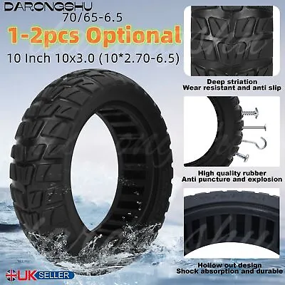 10 In 10x2.70-6.5 Solid Tire 70/65-6.5 Tyre 255x70 Off-road For Electric Scooter • £34.68