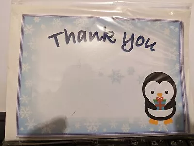 £0.99 • Buy Penguin Christmas Thank You Cards Pack Of 12 Children Christmas Gift