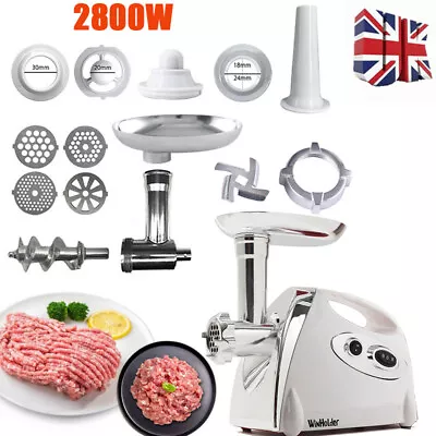 2800W Electric Meat Grinder Mincer Sausage Maker Filler Food Mincing Machine • £55.99