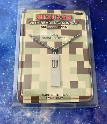 GI JEWELRY Official US Military Mezuza Pendant Necklace Stainless 24” Jewish NEW • £24.12