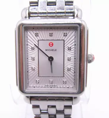 Michele Deco 11 Stainless Steel Tank Style Diamond & MOP Dial Watch MWW06X000026 • $389.99