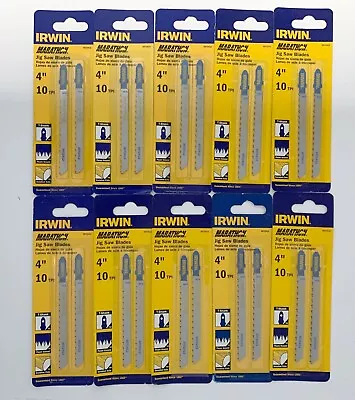 20 Irwin 4  10 Tpi T-shank Jig Saw Blades 3072412 Marathon Jigsaw Lot (10 Cards) • $19.99