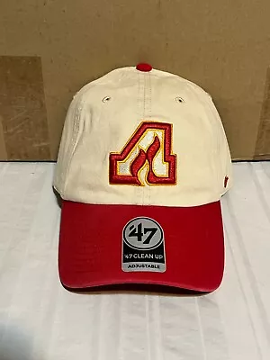 Atlanta Flames NHL '47 Brand Throwback Clean Up Natural Two Tone Adjustable Hat • $29.99