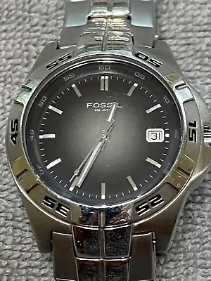 Fossil~Mens Watch~AM4002~Roman Numeral~Gray Face~Date Dial • $34.99