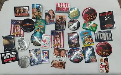 Lot Of 30 Movie Buttons Pins Assorted Disney Ect Round Square Pinback • $26