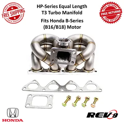 REV9 HP-Series Equal Length T3 Turbo Manifold 44mm VBand For Honda B16/B18 Motor • $350
