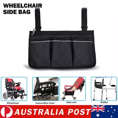 Waterproof Wheelchair Side Bag Armrest Accessories Storage Bag Pouches Organizer • $13.99